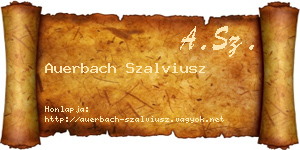 Auerbach Szalviusz névjegykártya